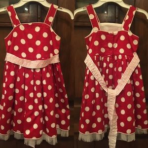 Girls red & white polka dot dress